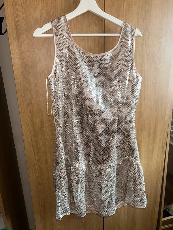 ASOS Luxe Silver Sequin Mini Dress