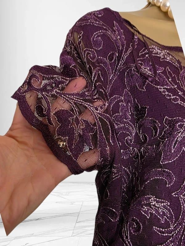 Phase Eight Phase Eight Heather dress size 18 plum purple lace wedding occasionwear
