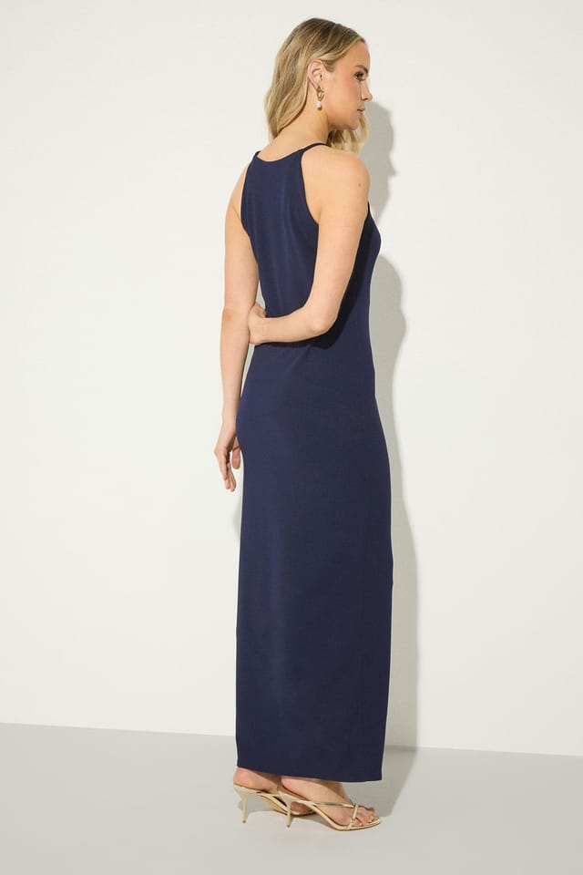 Long Tall Sally Long Tall Sally Women's Tall High Neck Midi Dress in Dark Navy - 3