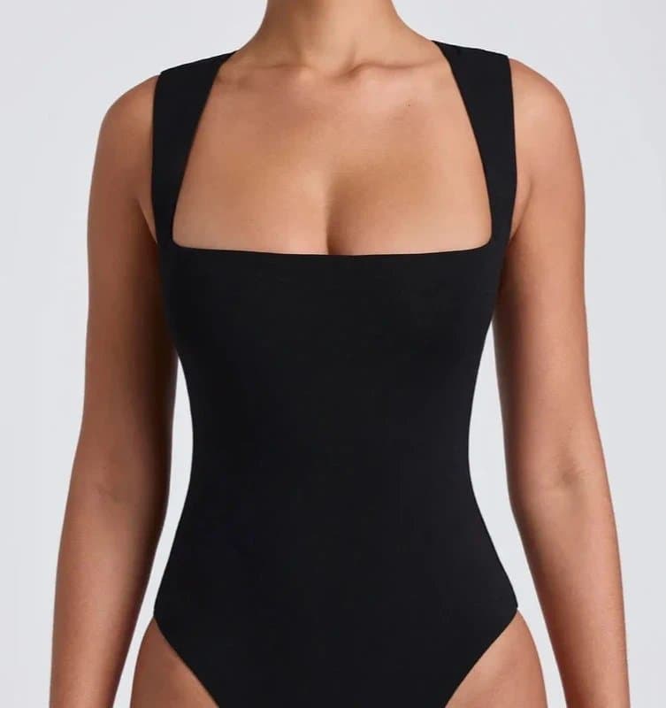 Oh Polly Oh Polly black modal square bodysuit