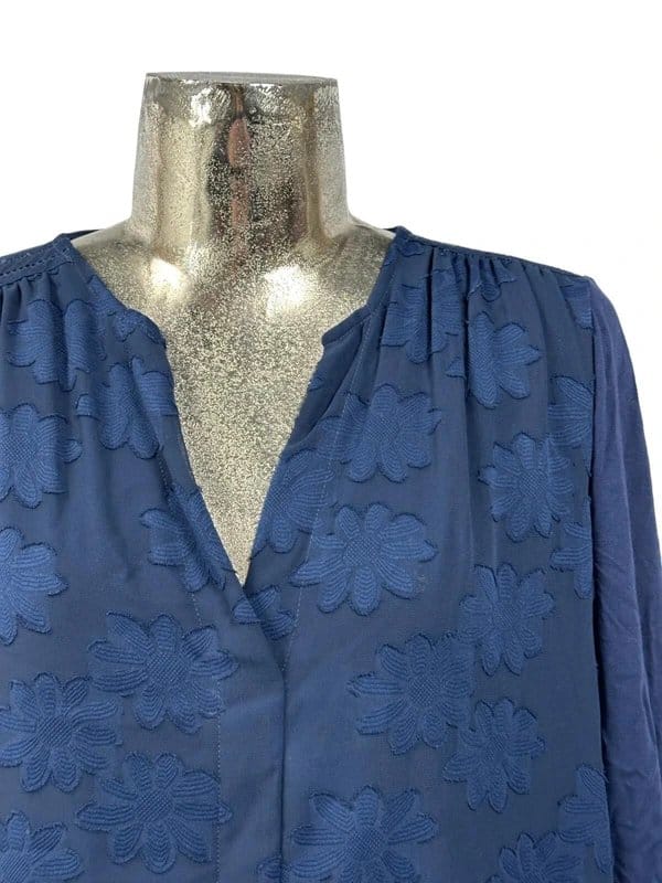 Olsen t-shirt top size medium 14 navy blue women'ss floral top new eu42 rrp £79