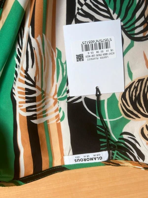 Glamorous Green tropical print playsuit