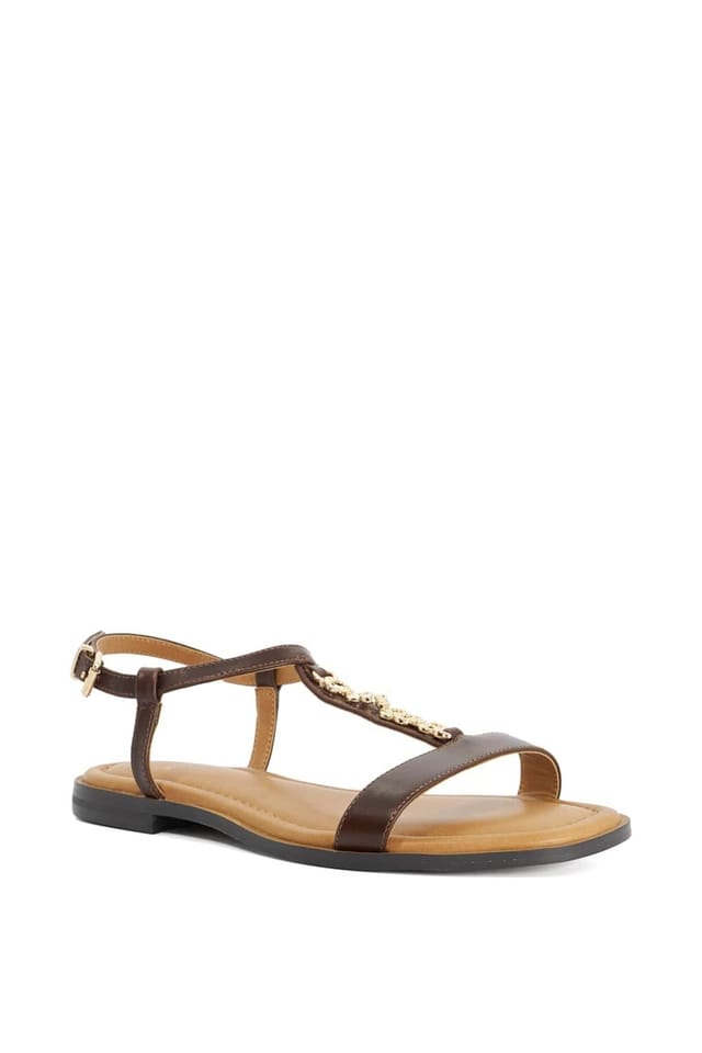 Dune London Dune London Women's Wide Fit 'Lollipops' Leather Sandals in Brown - 2