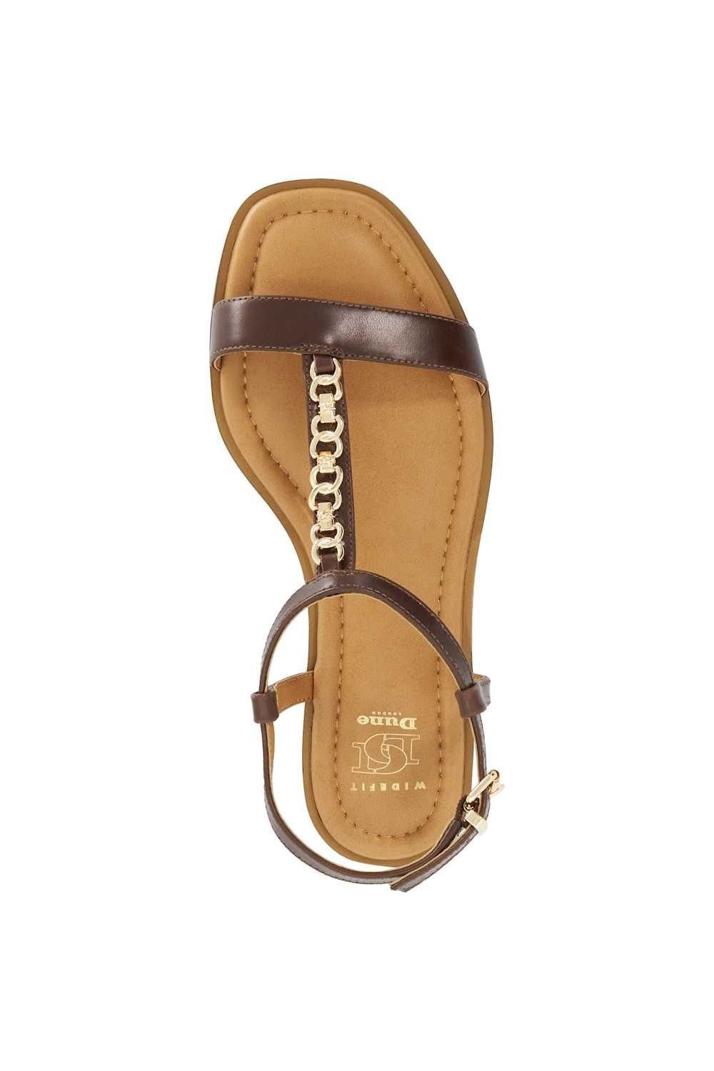 Dune London Dune London Women's Wide Fit 'Lollipops' Leather Sandals in Brown - 4