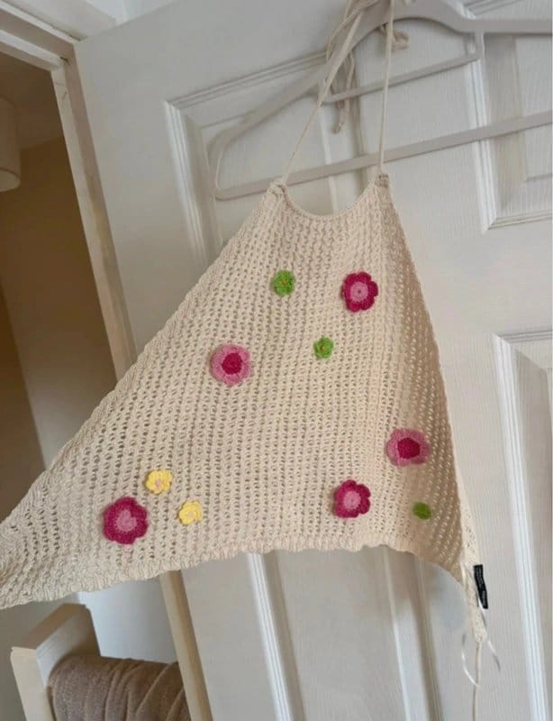 Bershka Bershka Crochet Flower Top - 1