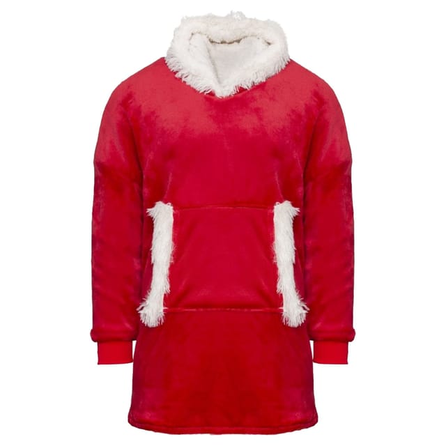 Ribbon Ribbon Men's Reversible Oversized Hoodie in Red - 2