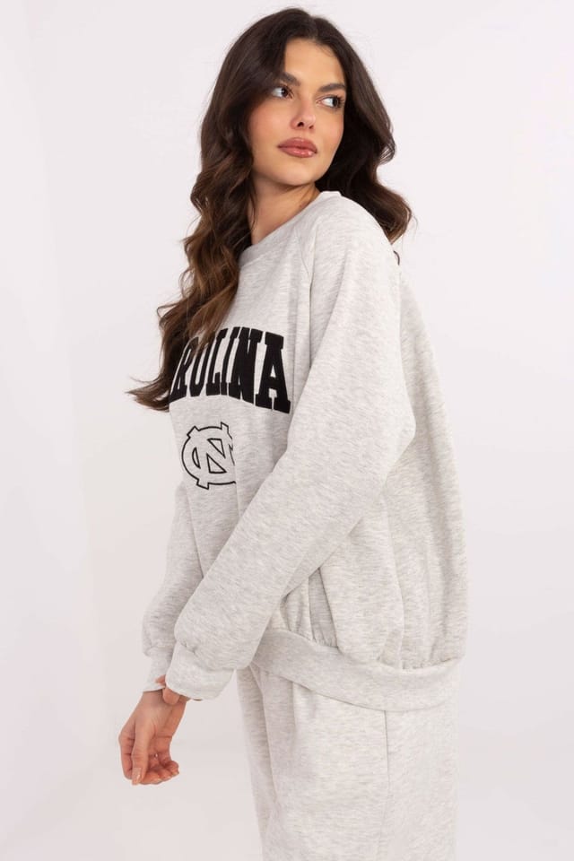 Love Lace Love Lace Women's Cotton Fleece Casual Sweatshirt with Big Logo in Grey - 2