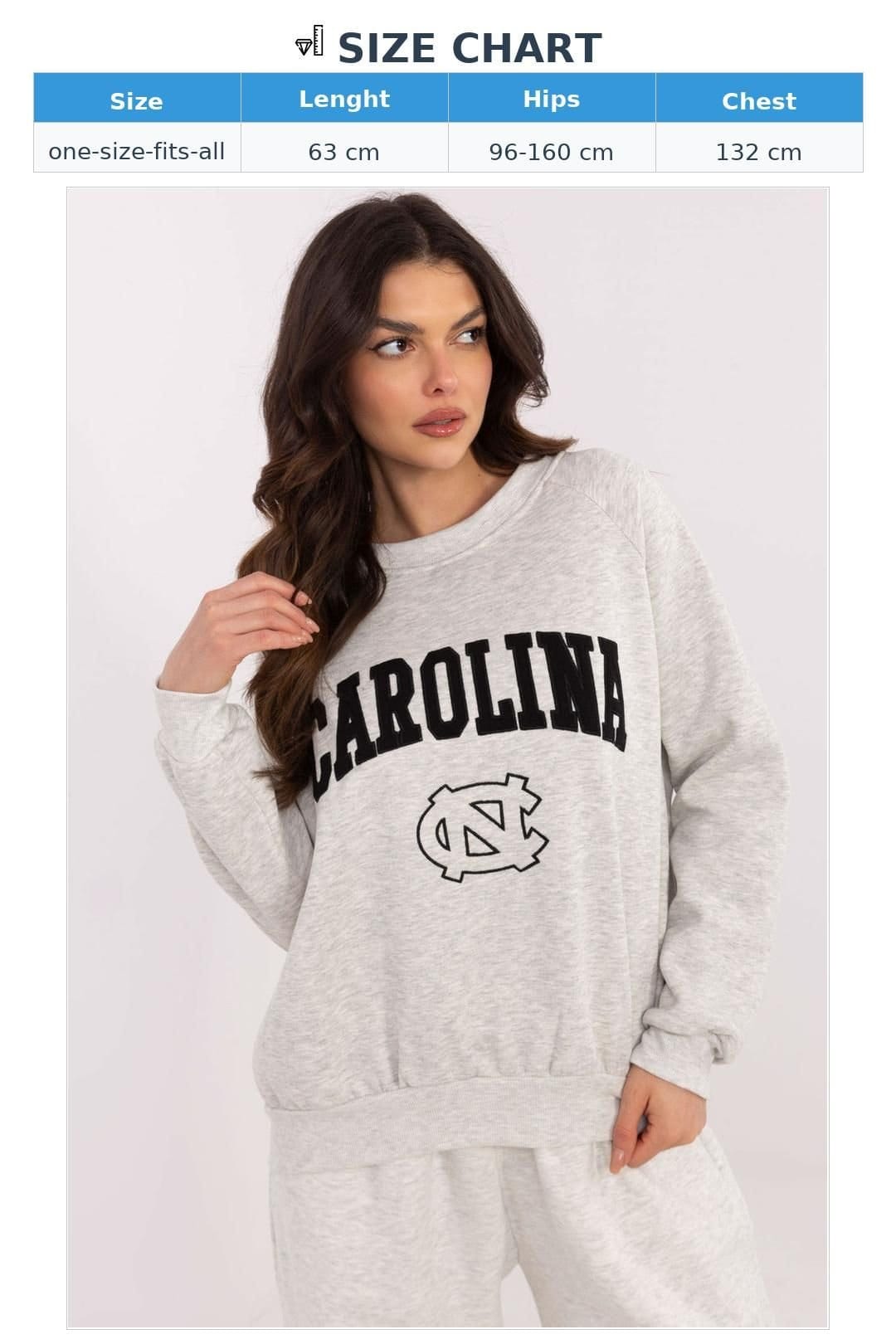 Love Lace Love Lace Women's Cotton Fleece Casual Sweatshirt with Big Logo in Grey - 4