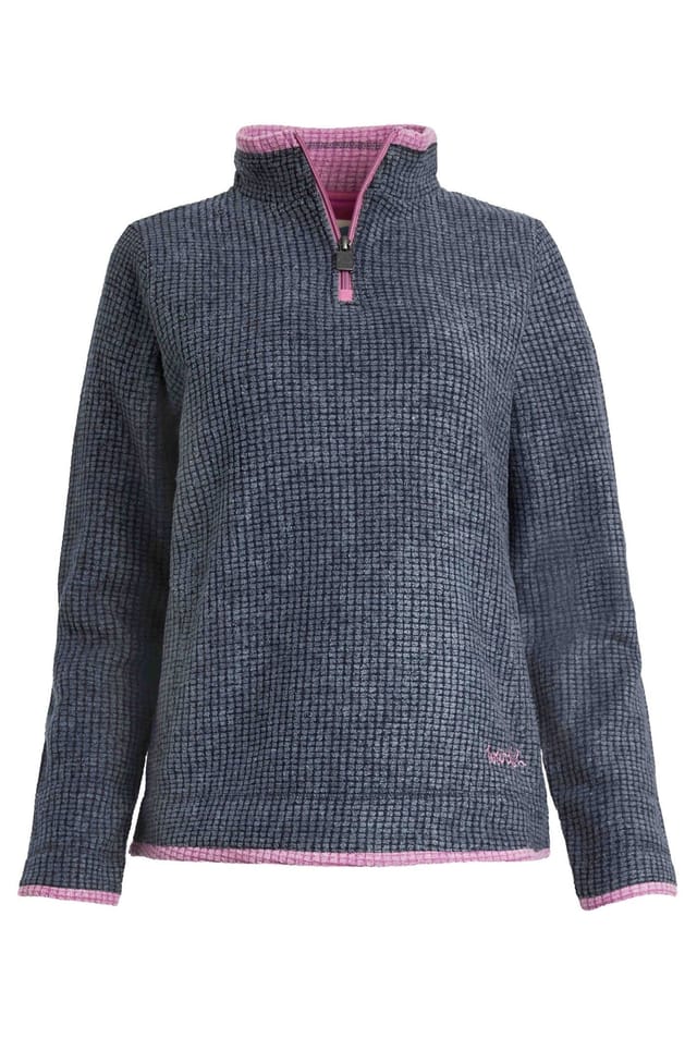Weird Fish Weird Fish Women's Beye 1/4 Zip Grid Fleece in Navy - 2