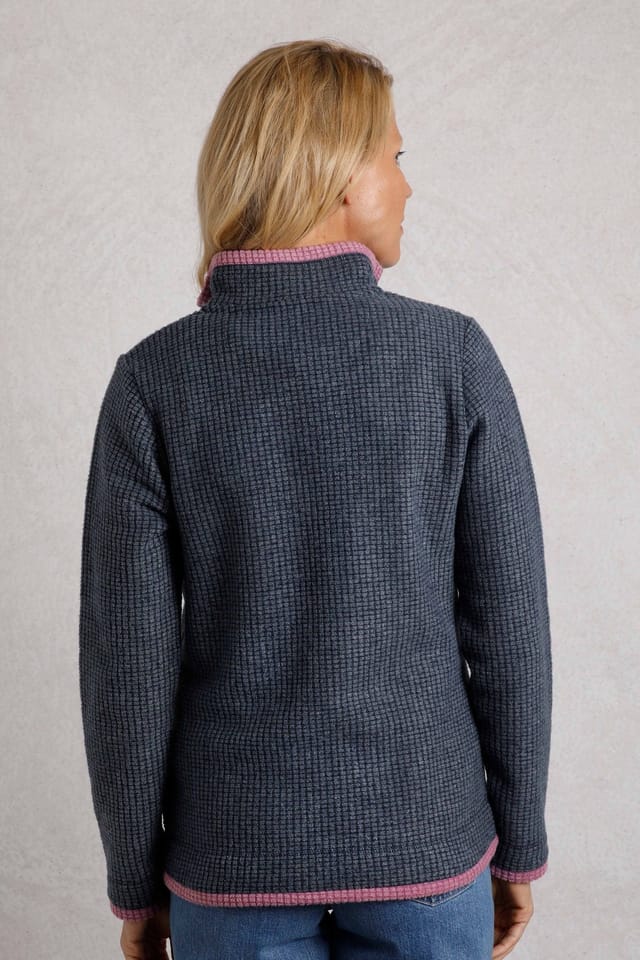 Weird Fish Weird Fish Women's Beye 1/4 Zip Grid Fleece in Navy - 3