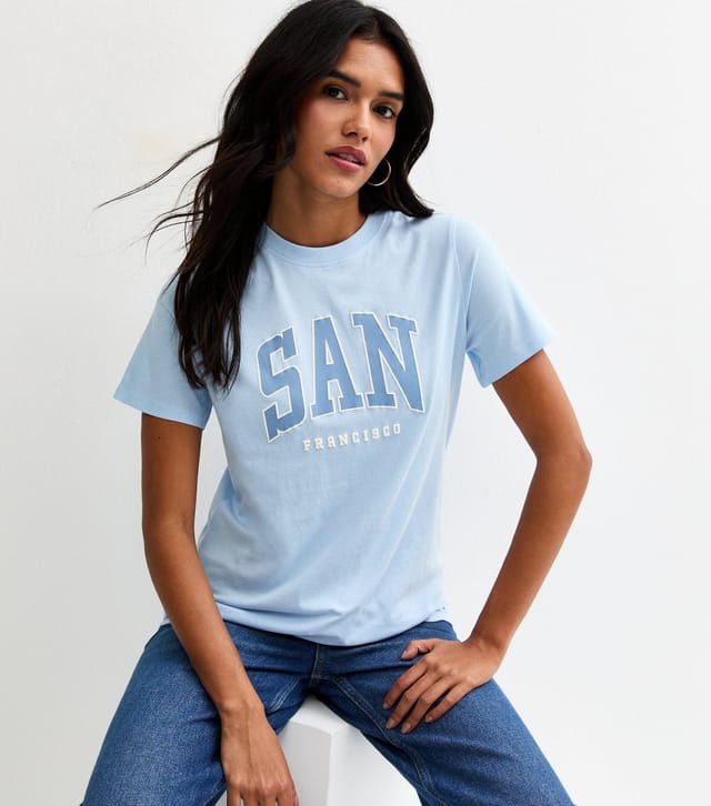 New Look Women's Light Blue Cotton San Francisco Logo T-Shirt New Look - 2