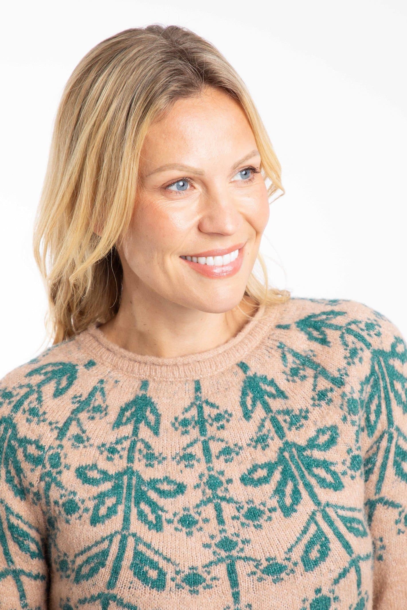 Weird Fish Weird Fish Women's Miska Fair Isle Jumper in Tan