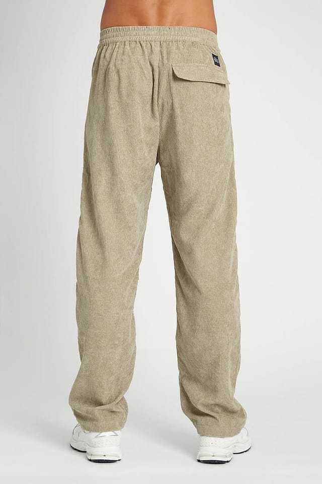 Native Youth Native Youth Men's Corduroy Straight Leg Cargo Pocket Trousers in Green - 2