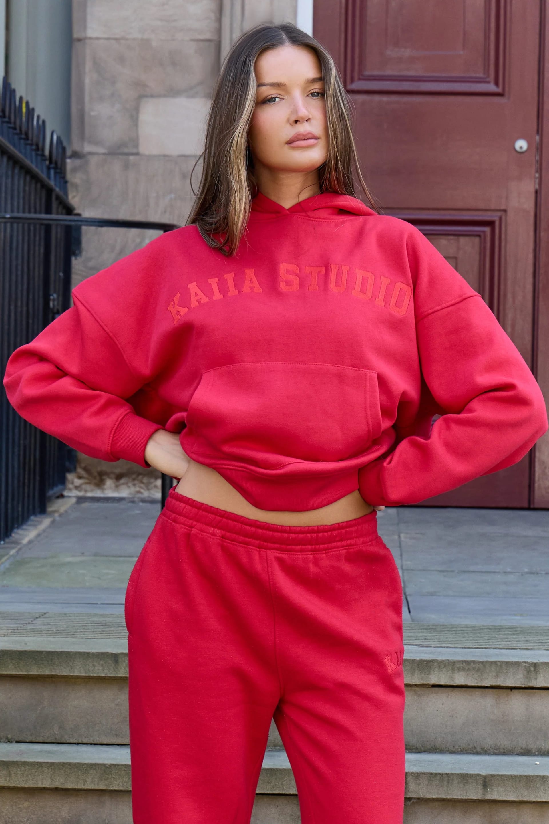 Kaiia Kaiia Studio Oversized Hoodie Red - 4