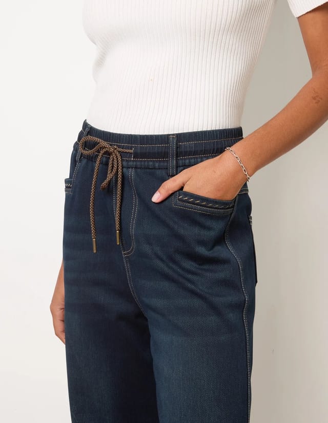 Blue Vanilla Elastic Waist Jeans - 3