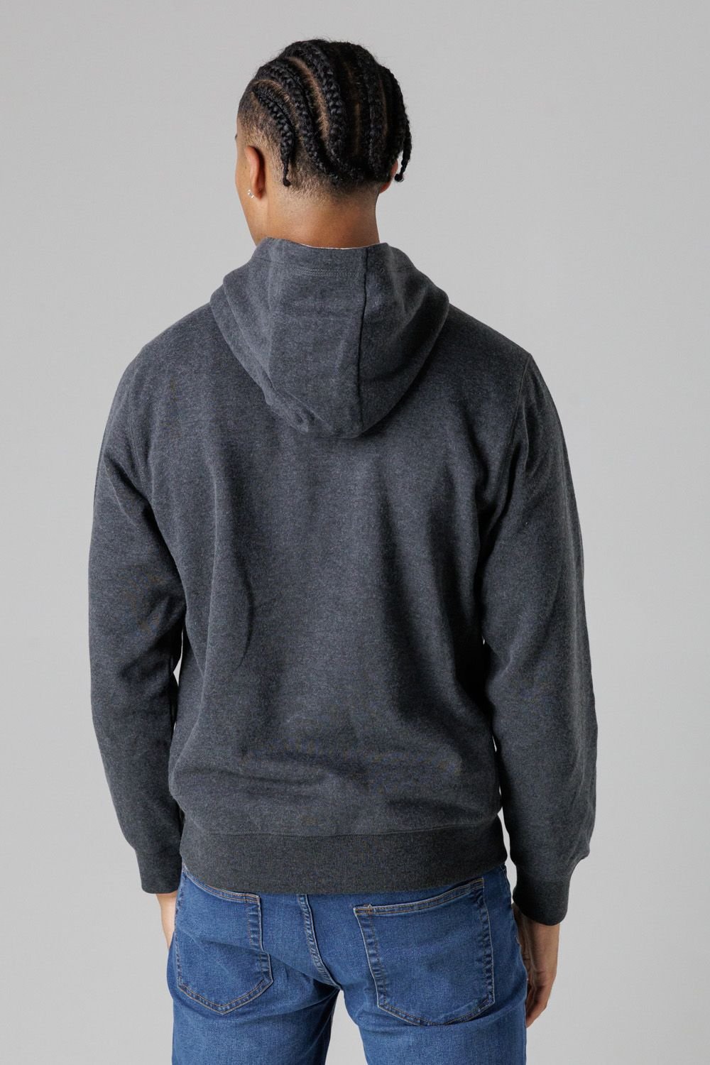 Tokyo Laundry Tokyo Laundry Men's Cotton Blend Drawcord Hoody in Dark Grey - 2