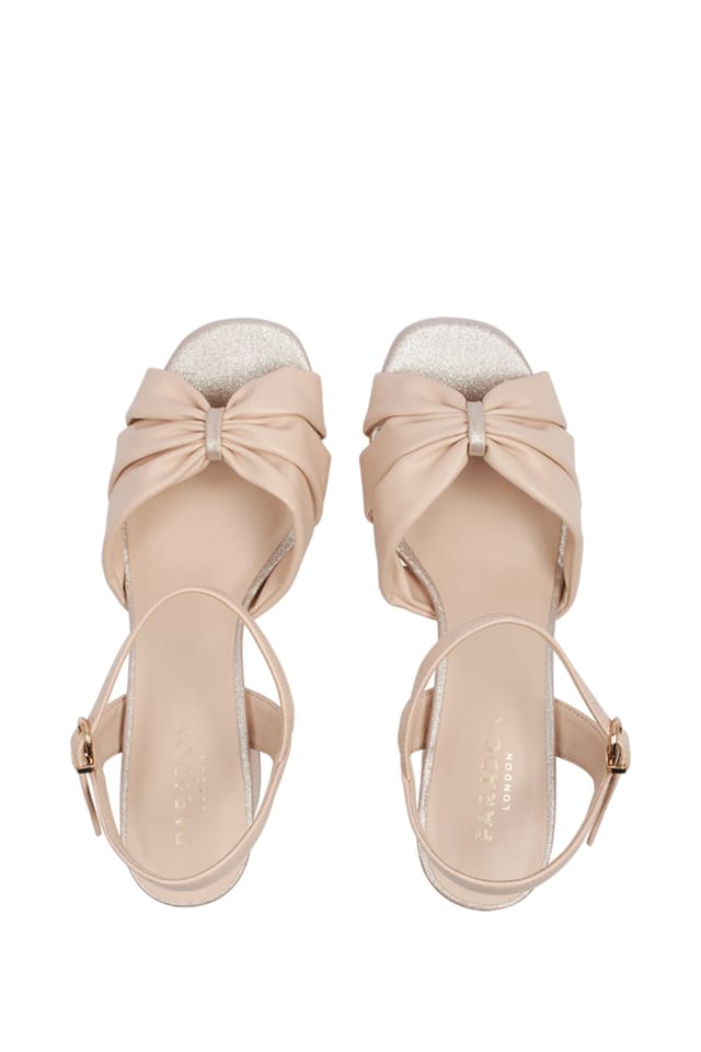 Paradox London Paradox London Women's Wide Fit 'Nerita' Platform Heeled Sandals in Nude - 3