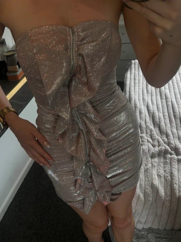 Katch Me Ruffle sparkly Katch me dress XS