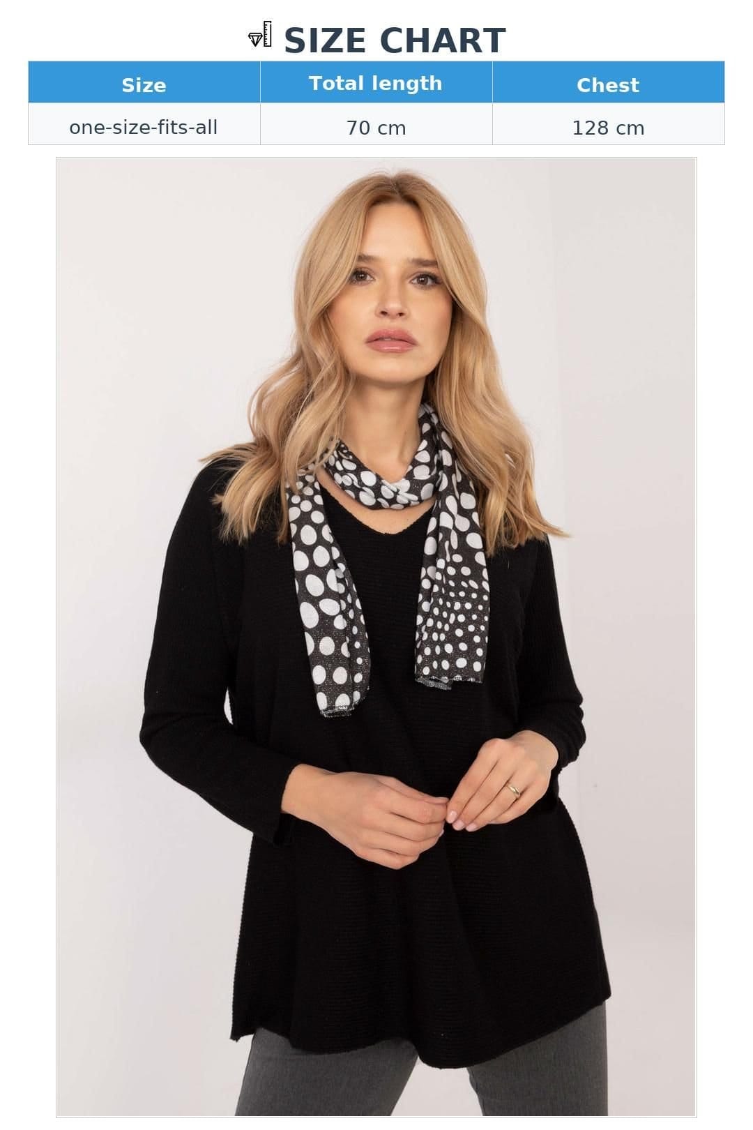 Love Lace Love Lace Women's Elegant V Neck Sweater Set with Scarf in Black - 4