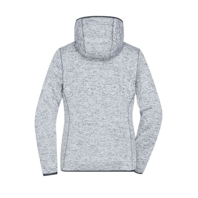 James and Nicholson James and Nicholson Women's Knitted Fleece Hoodie in Light Grey - 2