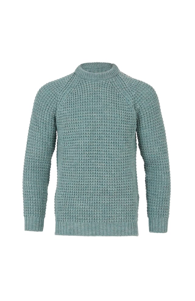 Celtic & Co Celtic & Co Men's British Waffle Stitch Crew in Duck Egg Blue - 2