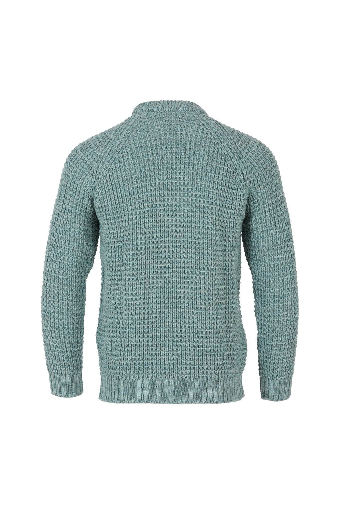 Celtic & Co Celtic & Co Men's British Waffle Stitch Crew in Duck Egg Blue - 4