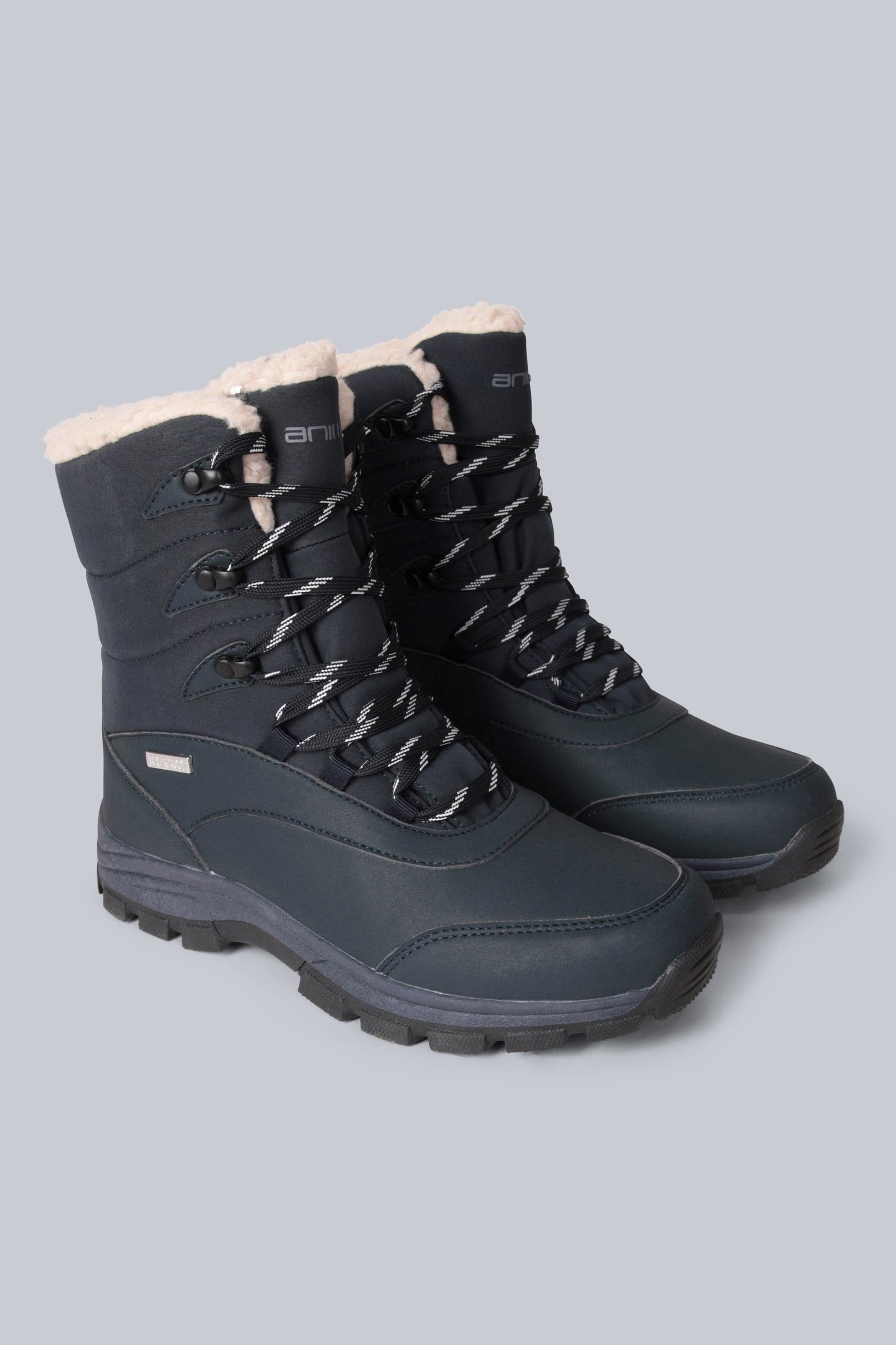 Animal Animal Women's 'Blizzard' Waterproof Durable Vibram® Sole Fleece Lining Snow Boots in Dark Blue