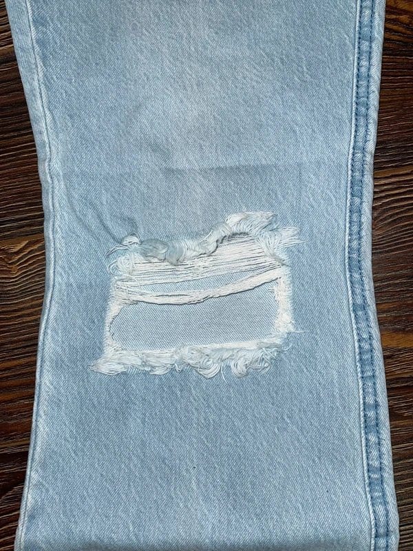 ASOS Light Blue Ripped Flared Jeans