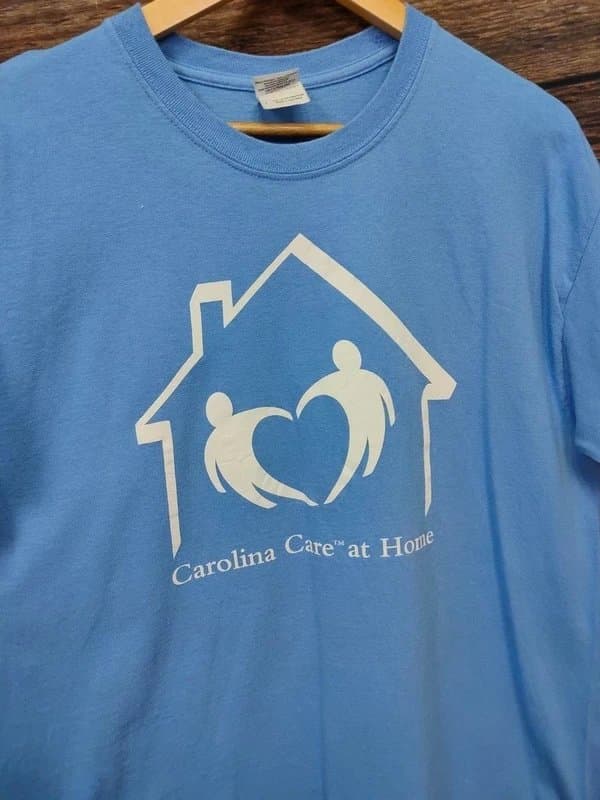 Gildan Gildan Ultra Cotton Blue Carolina Care at Home Graphic T-Shirt Size Large