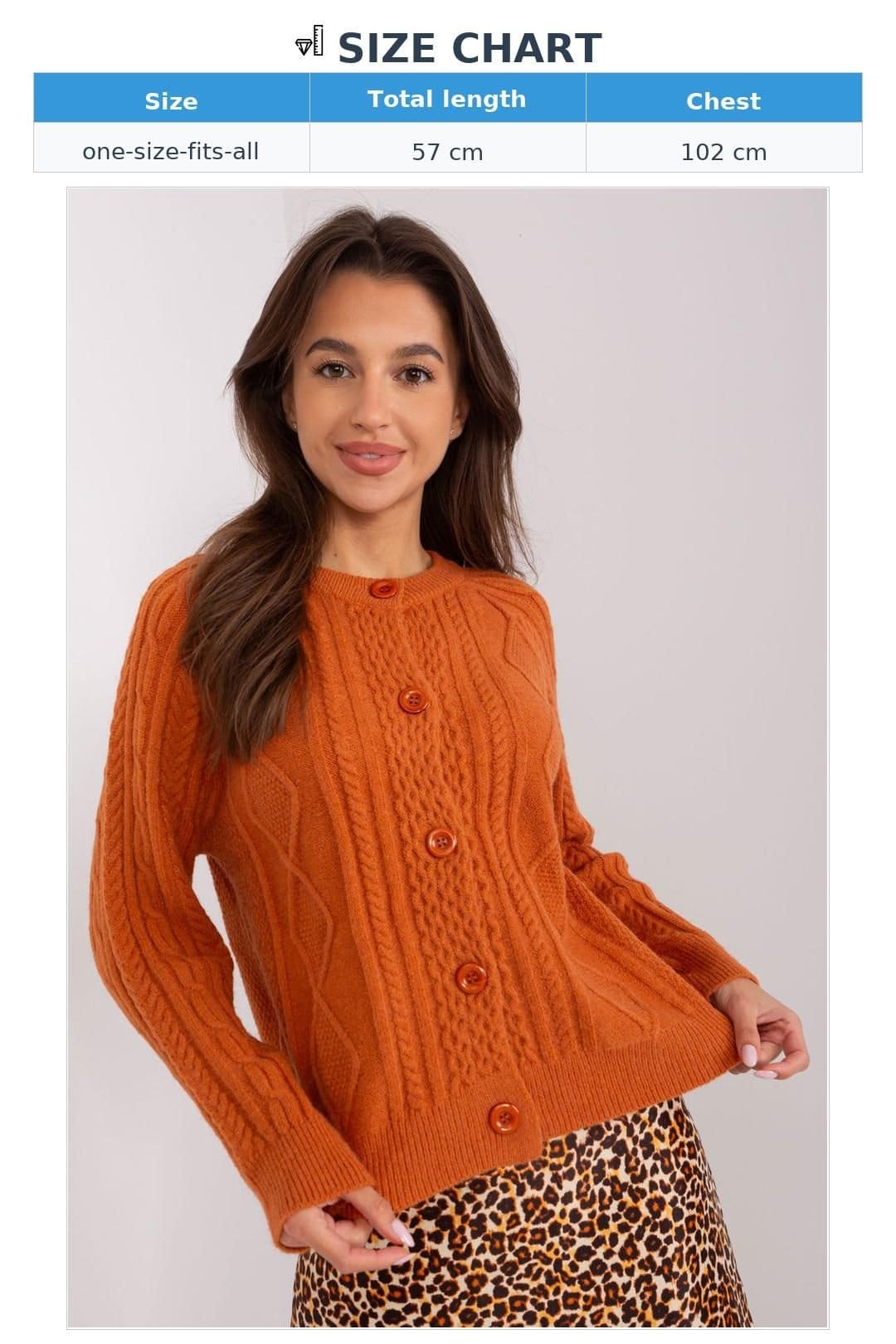 Love Lace Love Lace Women's Variegated Button Front Cardigan Sweater Style 186816 in Orange - 4