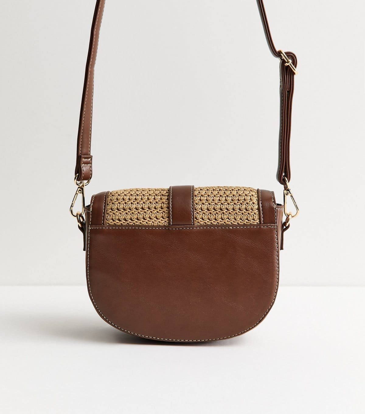 New Look Brown Woven Front Saddle Crossbody Bag New Look - 4