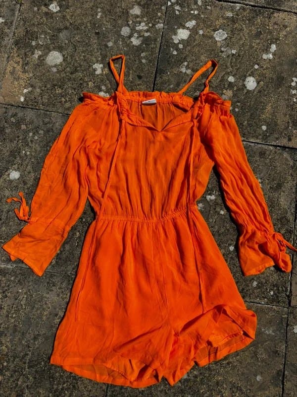 Noisy May Noisy May Bright Orange Bardot Playsuit
