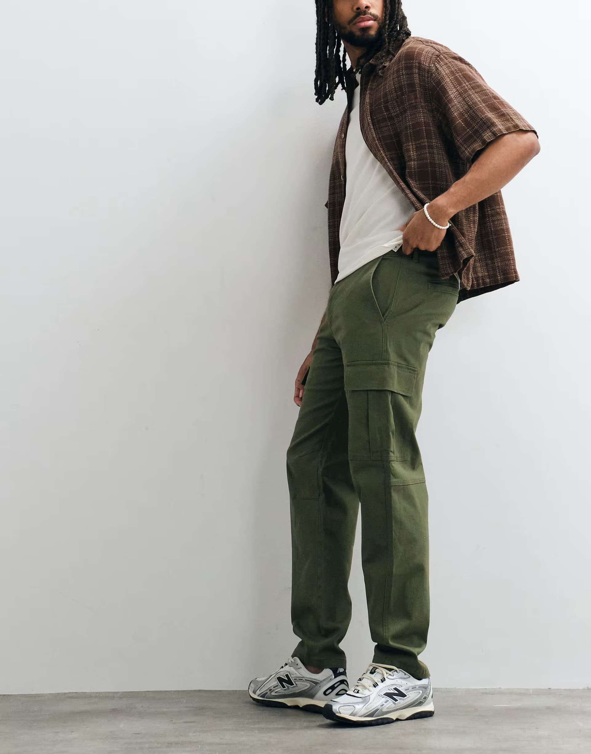 ASOS Jack & Jones straight cargo trousers in khaki green