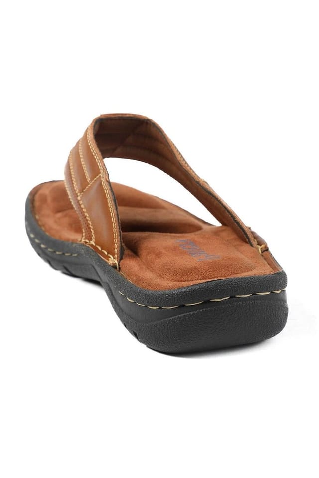 Pavers Pavers Men's Leather Slip On Sandals in Tan - 3