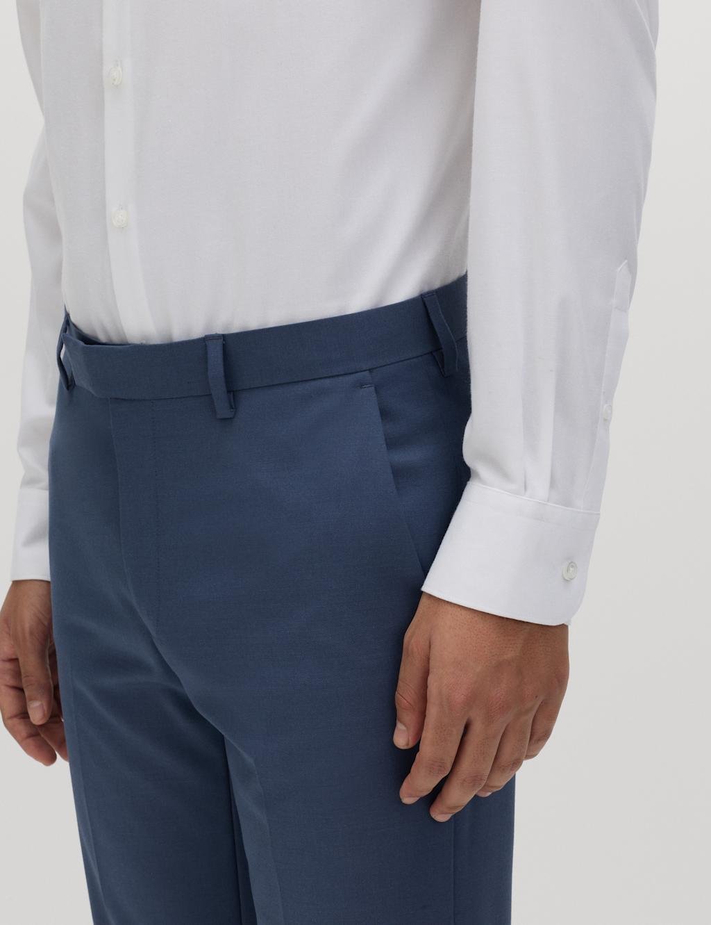 Marks & Spencer M&S Slim Fit Stretch Ultimate Suit Trousers Light Airforce - 3