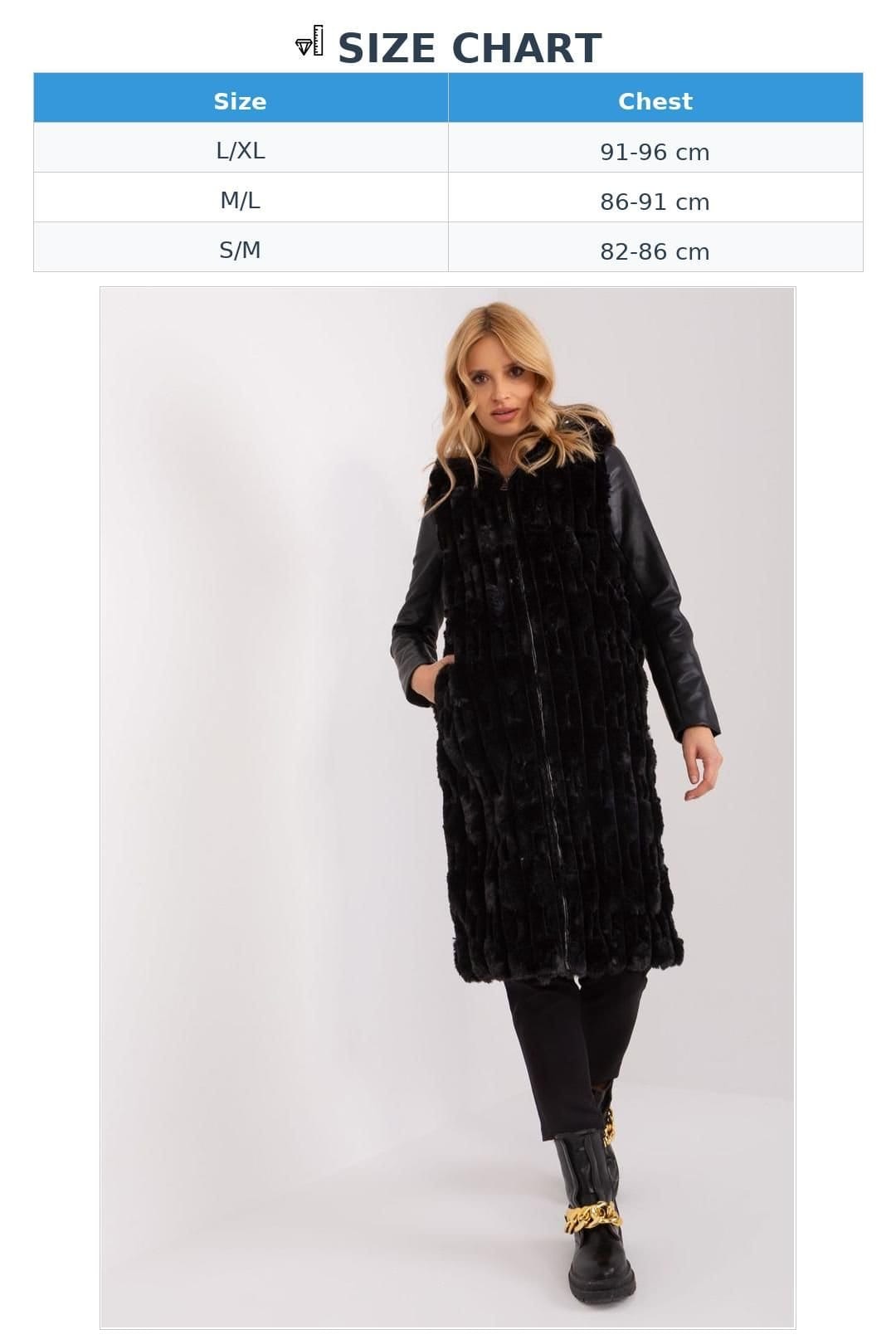 Love Lace Love Lace Women's Hooded Faux Fur Vest for Winter Office in Black - 4