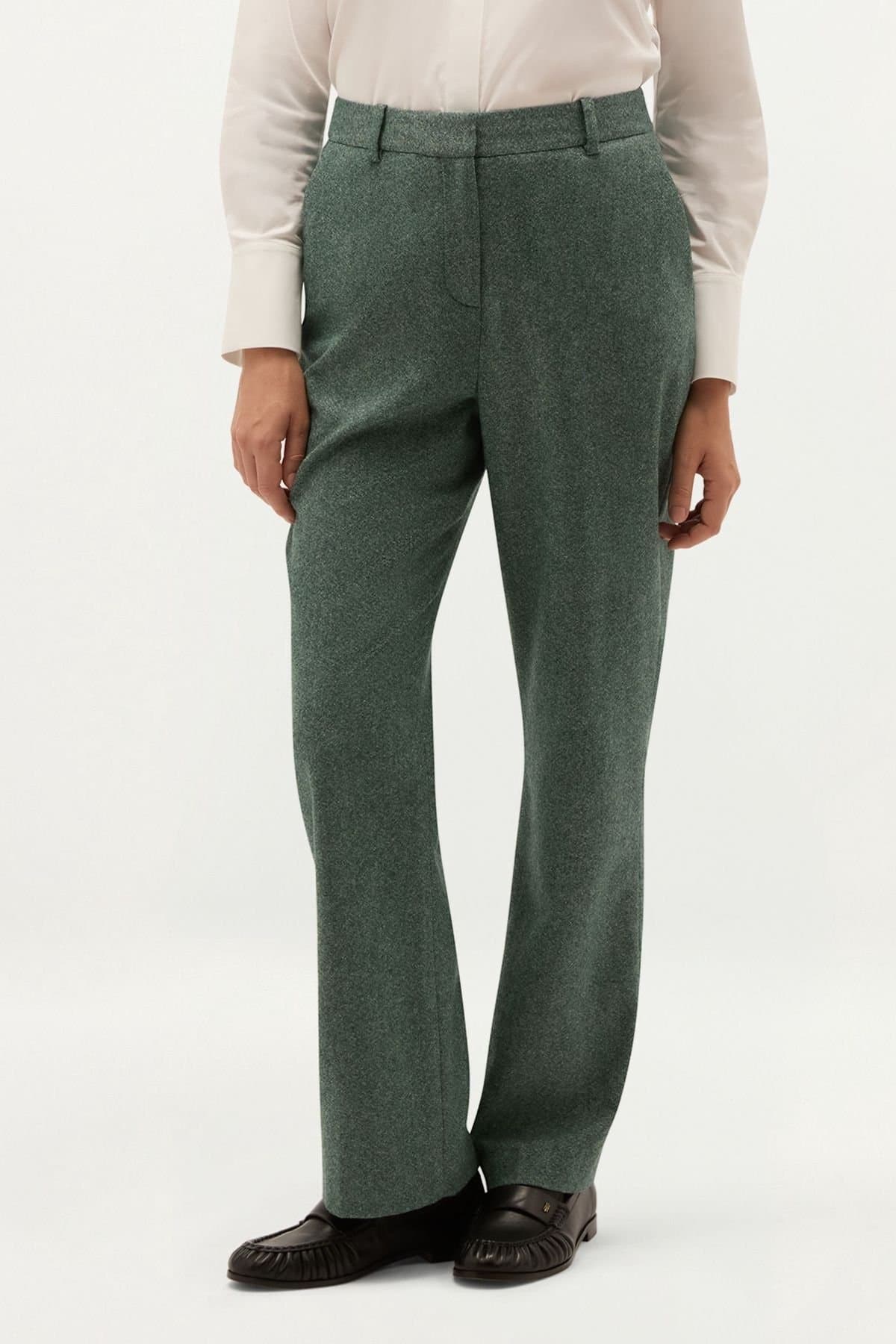Hobbs London Hobbs London Women's Palmer Straight Leg Trousers in Bottle Green