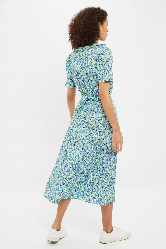 Louche Louche Women's Halcyon Flower Bed Print Short Sleeve Midi Dress - 2