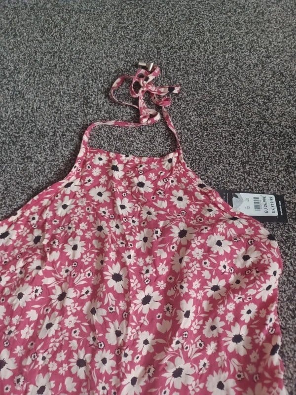 New Look Pink Floral Halter Neck Jumpsuit