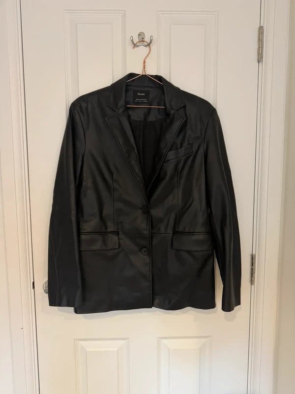 Bershka Black Leather Blazer