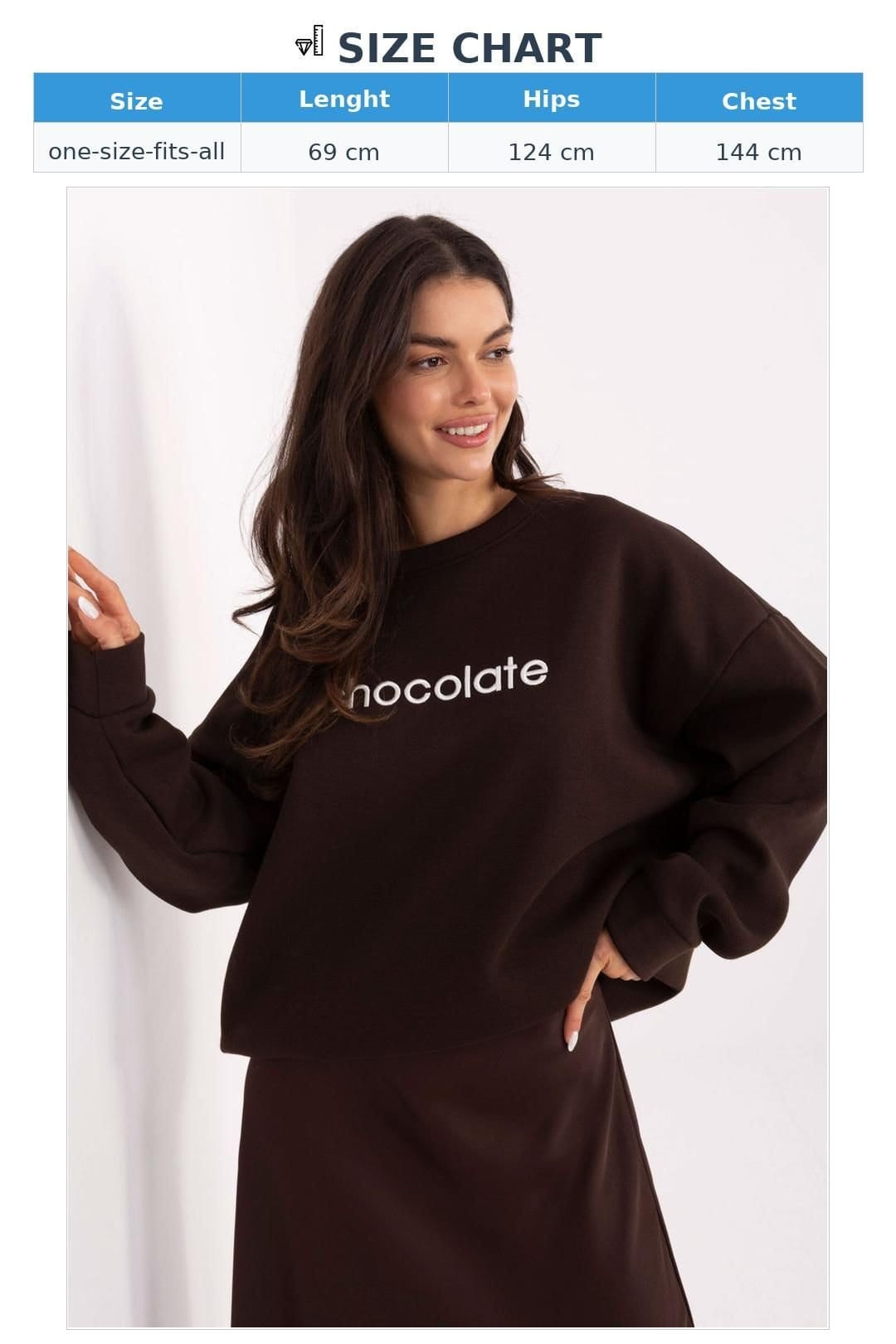 Love Lace Love Lace Women's Classic Cotton Elastane Embroidered Sweatshirt Style 220862 in Brown - 4