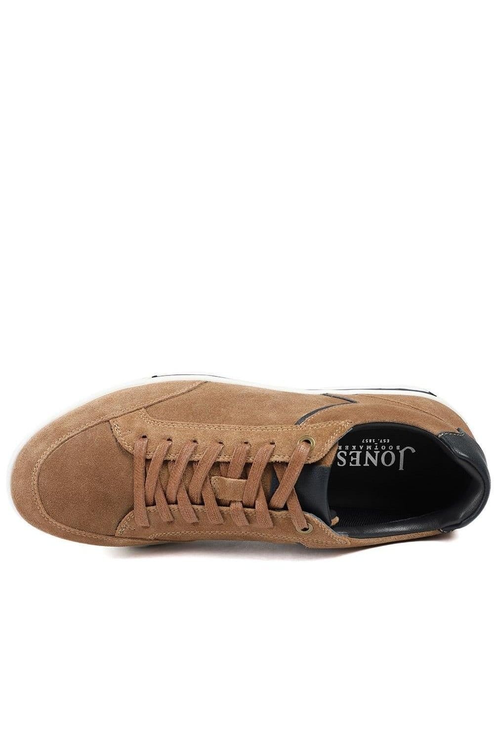 Jones Bootmaker Jones Bootmaker Men's Salvo Premium Leather Lace Up Trainers in Tan - 4