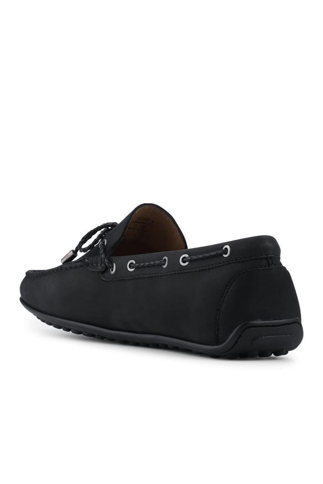 Jones Bootmaker Jones Bootmaker Men's Pedro Leather Tasselled Loafers in Black - 3