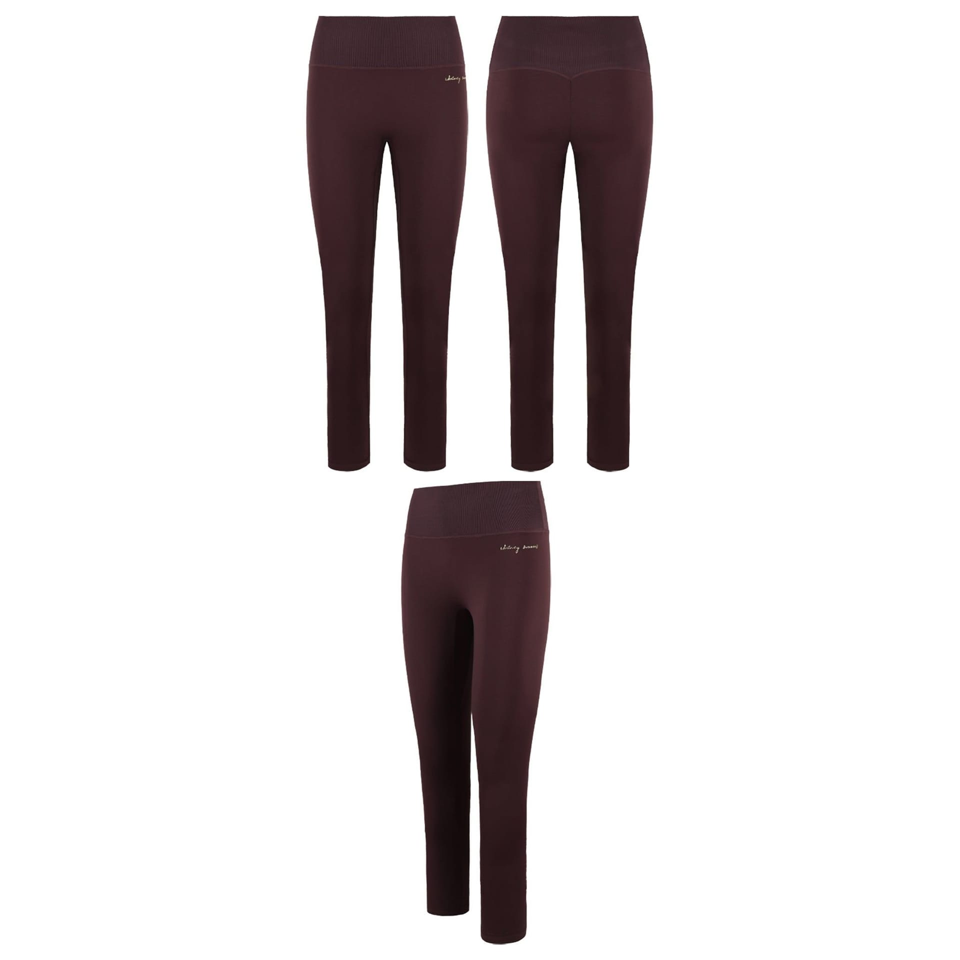 Gymshark Gymshark Women's Whitney Simmons Rib Waist Chocolate Leggings in Brown - 4