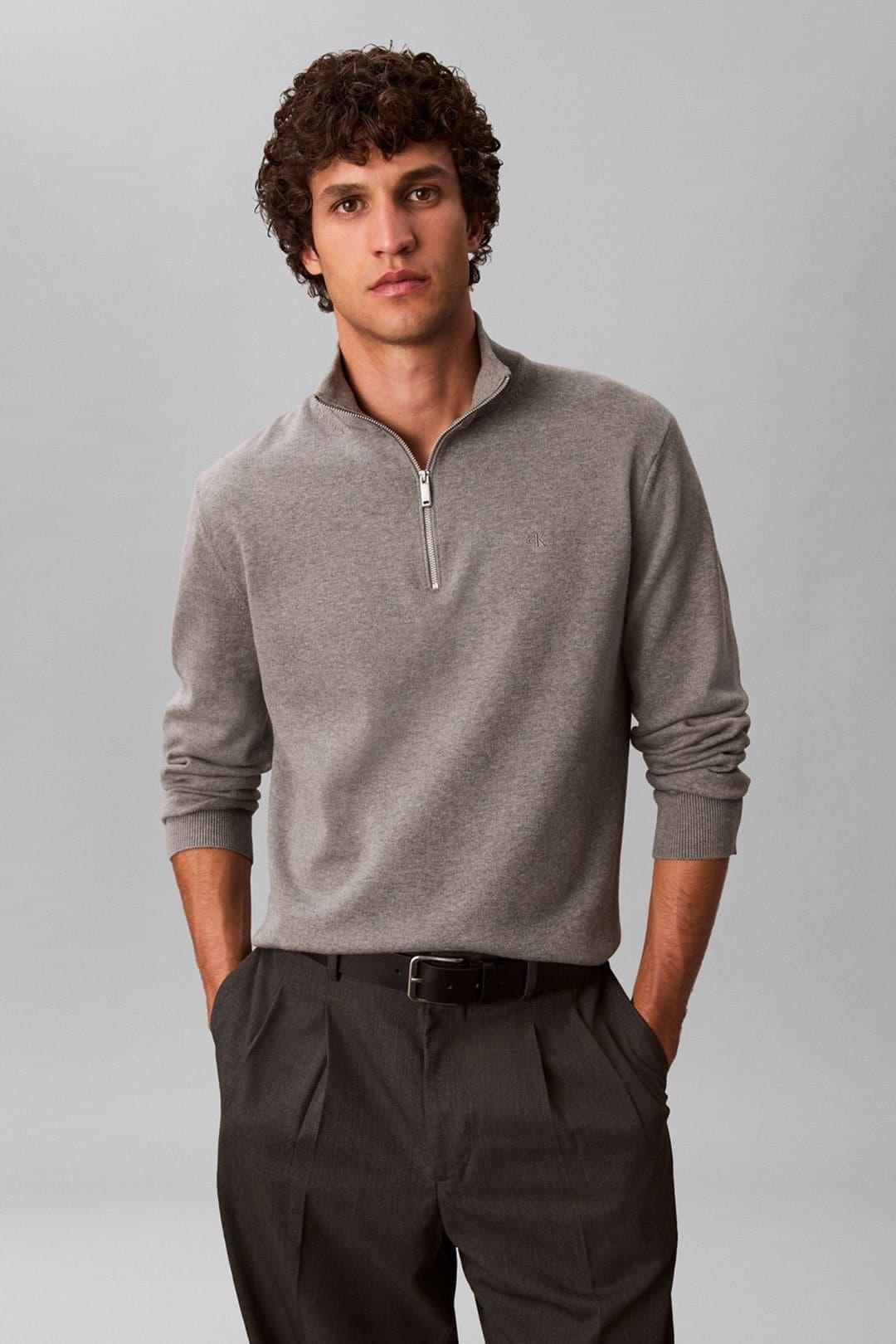 Calvin Klein Calvin Klein Grey Supima Cotton Sweater Medium