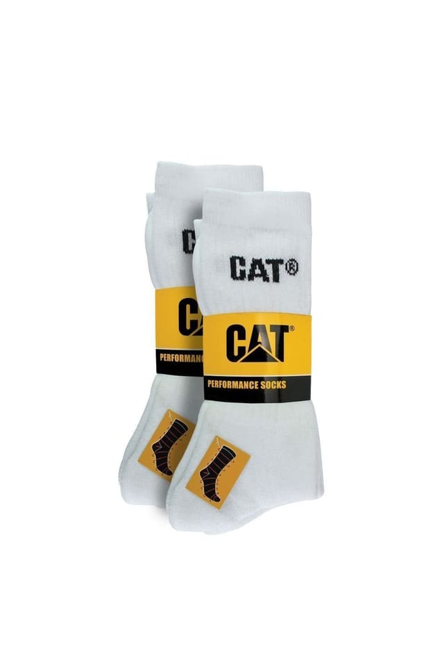 CAT CAT Men's 5 Pack Durable Cotton Performance Work Socks in White - 2