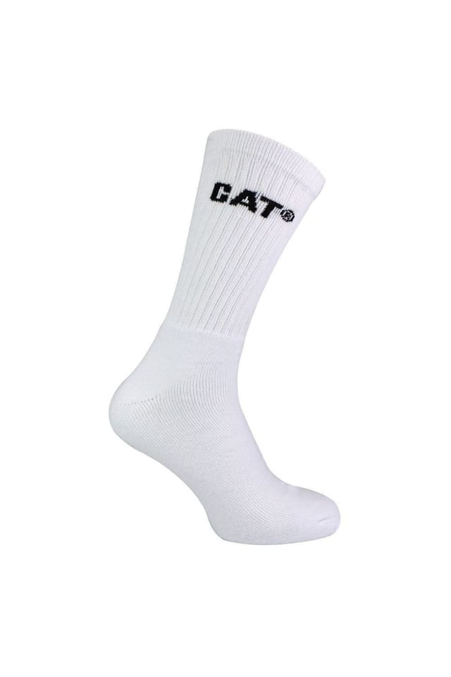 CAT CAT Men's 5 Pack Durable Cotton Performance Work Socks in White - 3