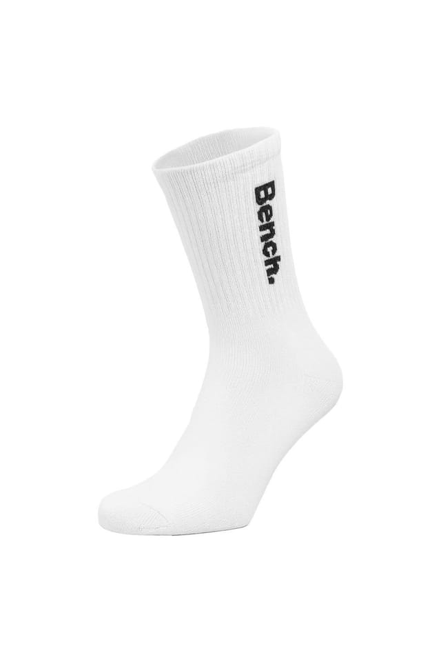 Bench Bench Men's 5 Pairs Crew Cotton Socks - Sport Breathable Comfort Socks in White - 2