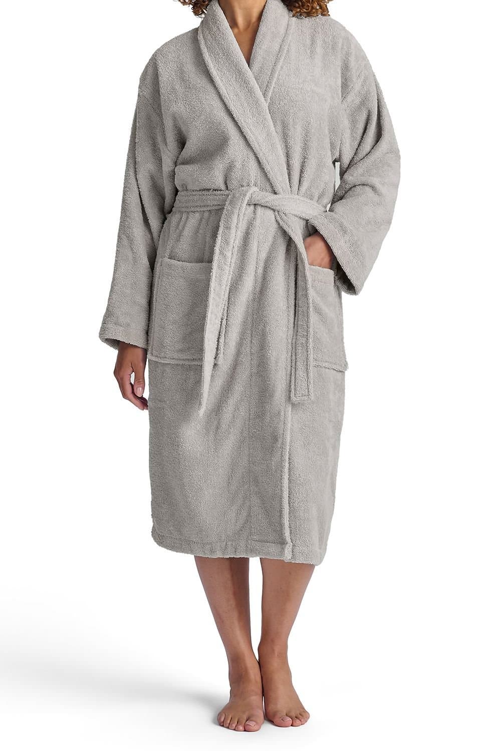 Christy CHRISTY Women's 'Serene' Soft Combed Cotton Bath Robe in Light Grey