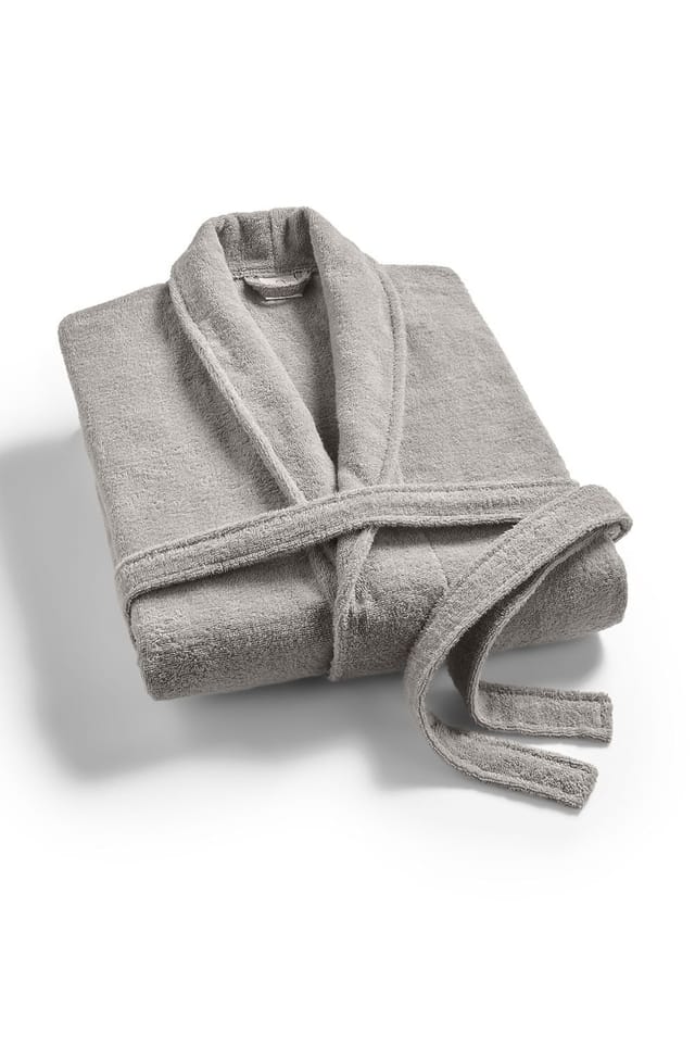 Christy CHRISTY Women's 'Serene' Soft Combed Cotton Bath Robe in Light Grey - 2